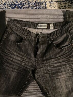 INC International Concepts Men's Black Faded Slim Straight Jeans 32x32